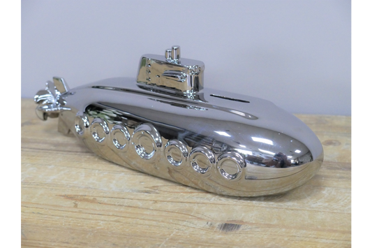 Silver Submarine Moneybox