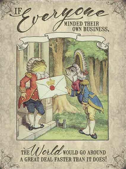 Alice Mind Own Business Tin Sign - Large