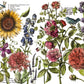 Brightly coloured florals showing Iron Orchid Designs Botanist's Journal Transfer in its entirety
