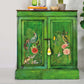 Green cupboard decorated with animals from Iron Orchid Designs Bungalow transfer