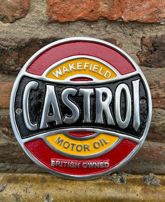 Castrol Wakefield -  Polished Aluminium Sign