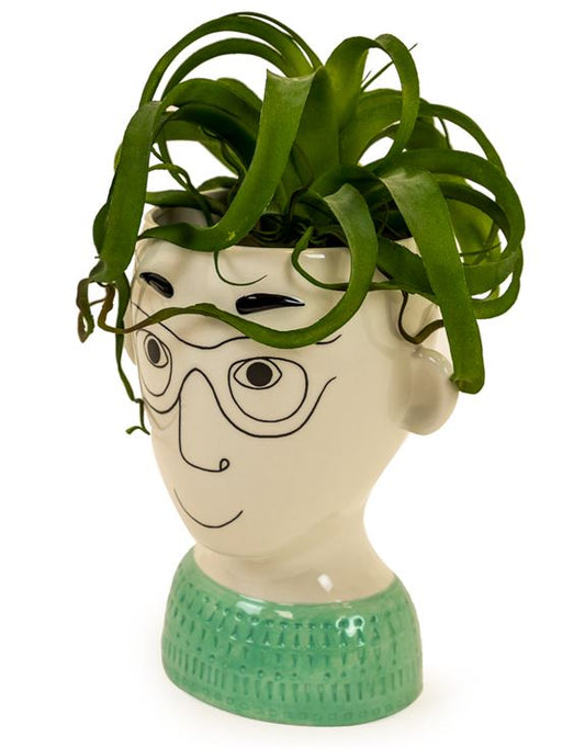 Doodle Man's Face Vase - Glasses