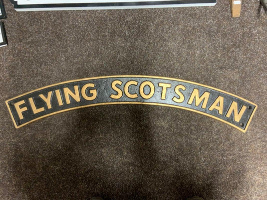 Flying Scotsman Sign - Black and Gold - Cast Iron