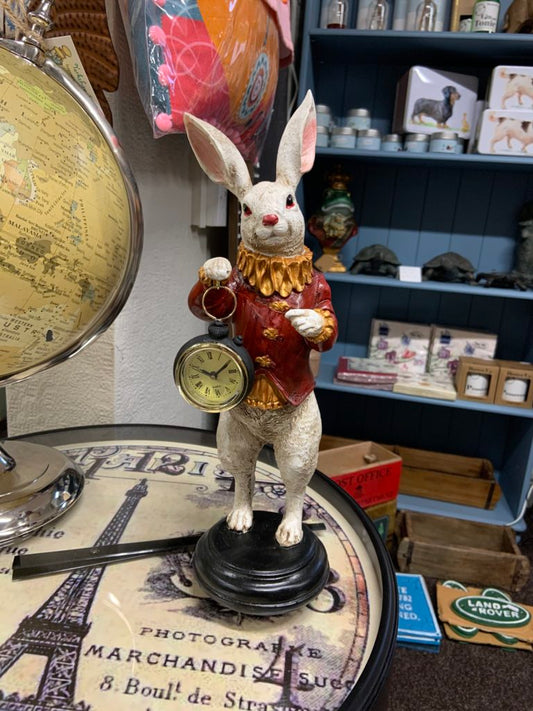 White Rabbit Alice Clock