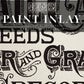 Black and White Vintage inspired typography Paint Inlay from Iron Orchid Designs front of packet