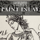 Lady's face, hair and upper body in black and white on Iron Orchid Designs Queen of the Nile Paint Inlay front of packet