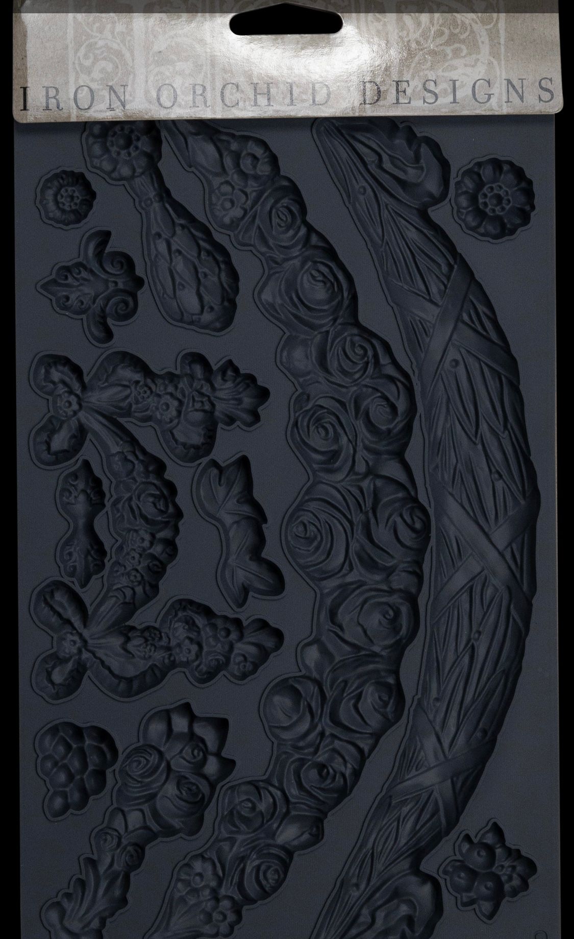 Iron Orchid Designs Swags grey silicone Mould front of packet