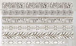 White clay castings from Iron Orchid Designs Trimmings One decorative trims Mould on a white background