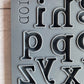 Iron Orchid Designs Harper grey mould close up of individual letters in the mould