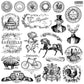 Iron Orchid Designs Antiquities 12" x 12" stamps with small Victoriana and French style stamps