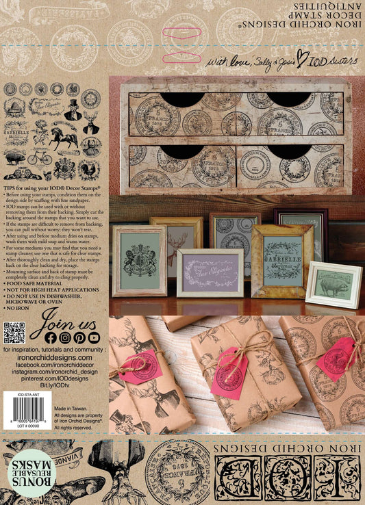 Iron Orchid Designs Antiquities stamps back of packet