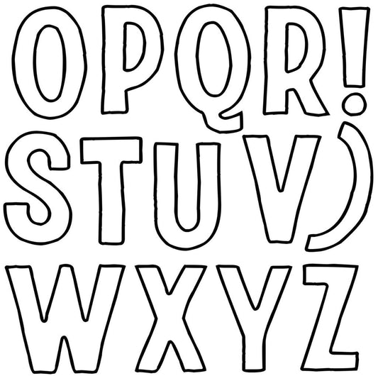 Iron Orchid Designs Retro 12" x 12" capitalised alphabet stamps from O to Z sheet two