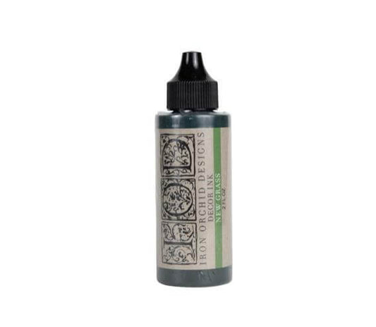 Iron Orchid Designs New Grass green ink bottle on a white background
