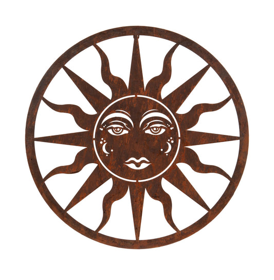 Rusty Sun Garden Wall Decoration