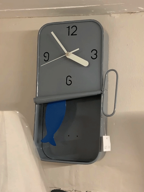 Sardine Clock - Grey