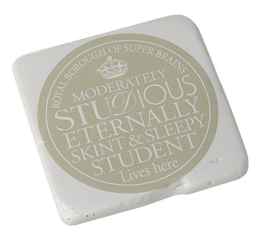 Skint, Sleepy Student Lives Here - Square Coaster