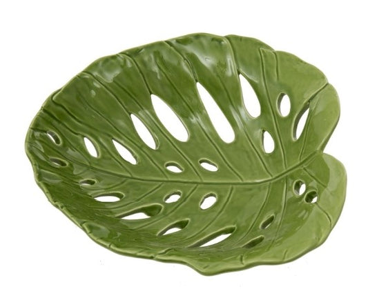 Palm Leaf Ceramic Dish