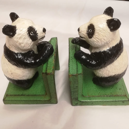 Cast Iron Panda Bookends