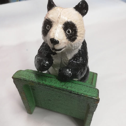 Cast Iron Panda Bookends