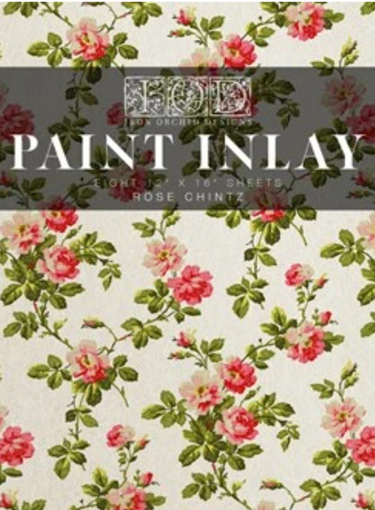 Iron Orchid Designs Rose chintz Paint Inlay front of packet