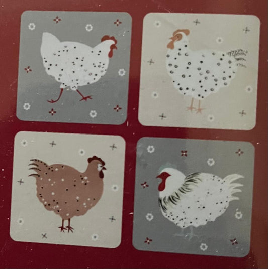Set of Four Flock of Hens Coasters