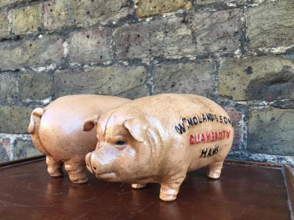 Quaker City Hams Pig - Cast Iron Moneybox