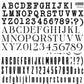 Three different fonts of letters and numbers on iron Orchid Designs Letterpress 12" x 12" Stamps