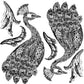 Peacock head and wings from Iron Orchid designs Pavo peacock 12" x 12" Stamp Page One 